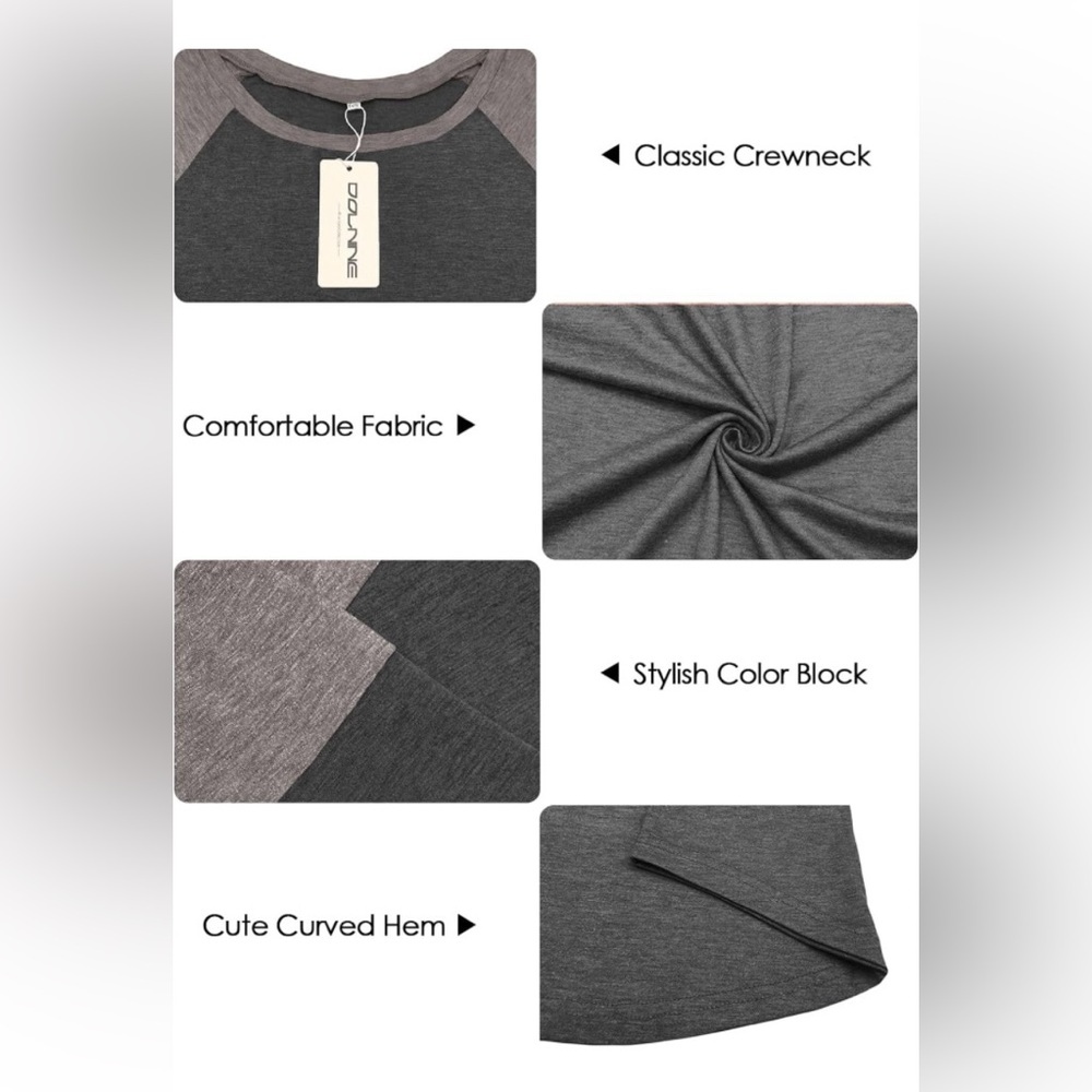 Gray Raglan Sleeve Color Block Sweatshirt - Picture 3 of 7